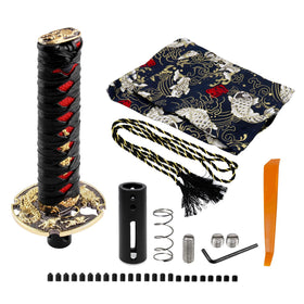 RYANSTAR RACING katana shift knob front view showing dragon pattern and bold styling benefit