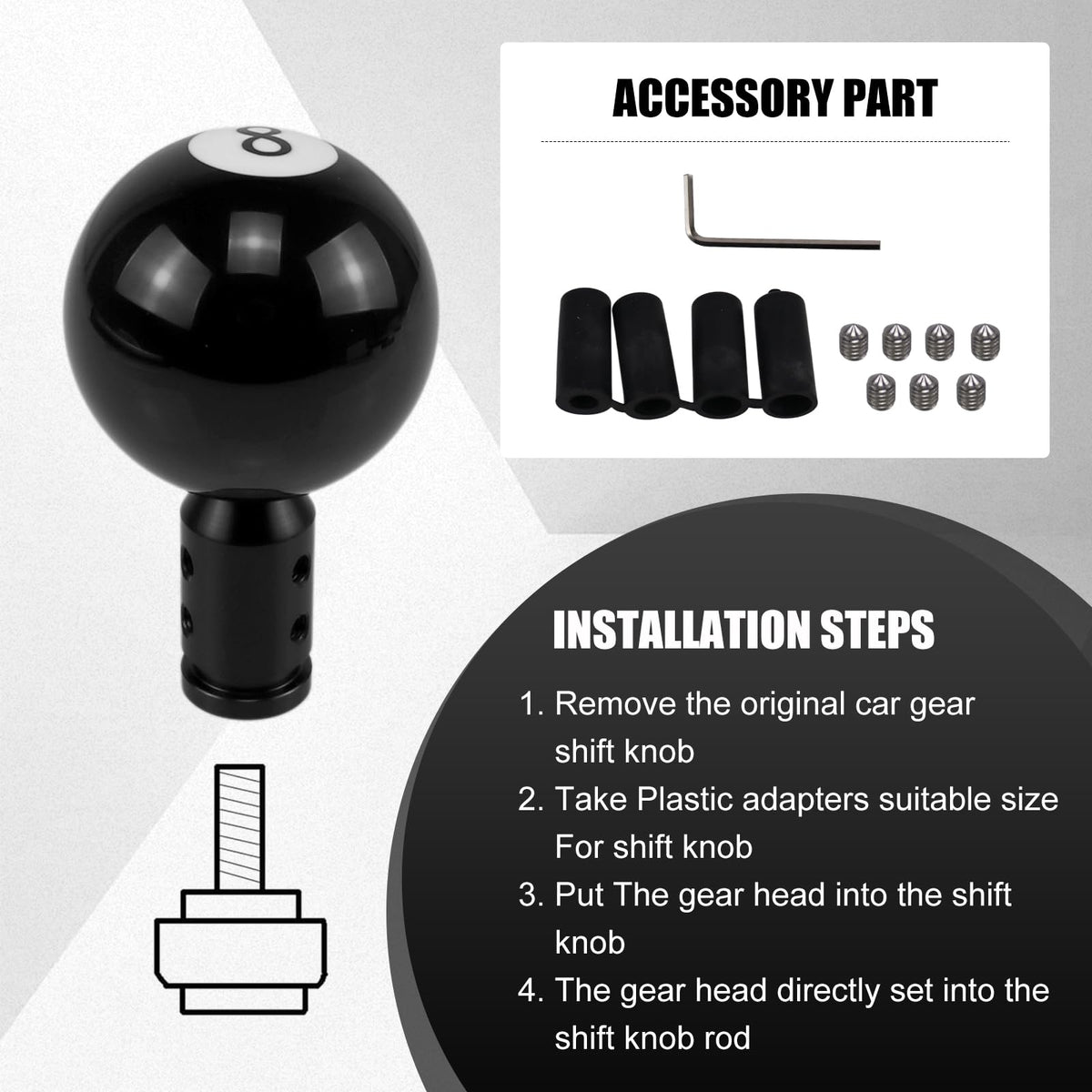 RYANSTAR RACING adapter and hardware neatly displayed for fast, hassle-free install benefit