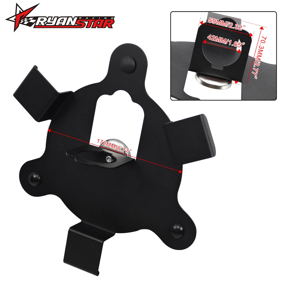 RYANSTAR RACING close-up of magnetic fastening illustrating sturdy plug retention benefit