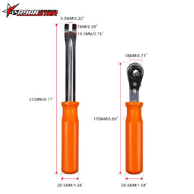 RYANSTAR RACING fork-end release tool close-up engaging pull pawl, prevents component damage