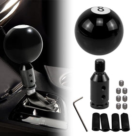 RYANSTAR RACING front view of black 8-ball shift knob showing fit and finish benefits