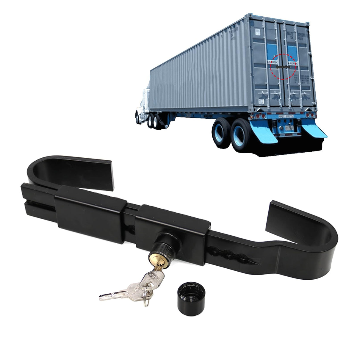 RYANSTAR RACING front view of adjustable cargo door lock showing solid build and quick fit