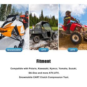 RYANSTAR RACING tool compressing an ATV clutch for easier single-person maintenance
