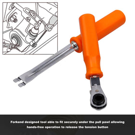 RYANSTAR RACING tools being used on truck axle, speeds slack adjuster servicing