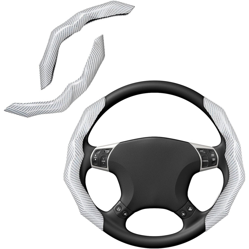 RYCELYSIAN front view of white carbon fiber cover showing sporty upgrade benefit