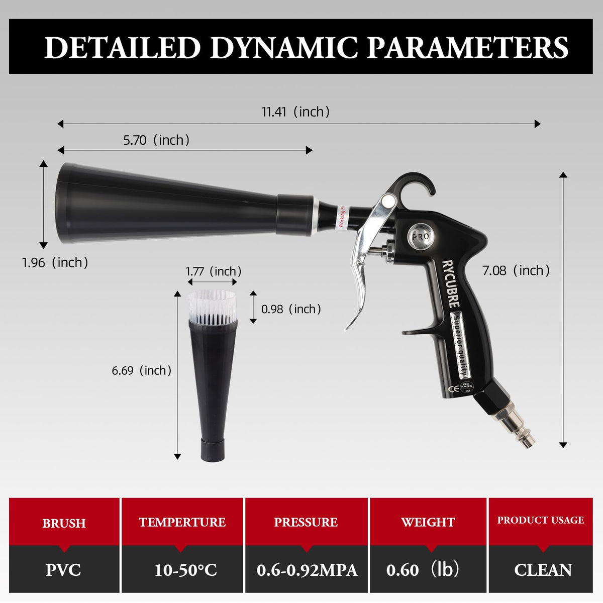 RYCUBRE American quick-connects close detail for fast compressor hookup
