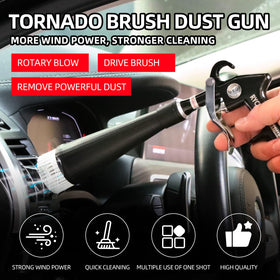 RYCUBRE gun in use cleaning car seat removing dust and crumbs effectively
