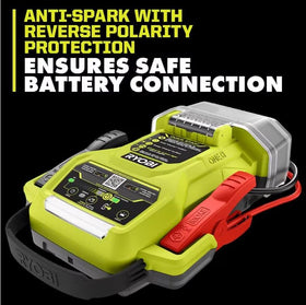 RYOBI LED work light illuminating a dark roadside scene for improved visibility