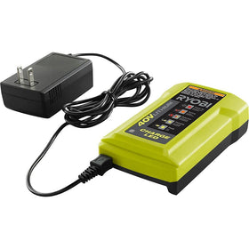 RYOBI OP404 connection closeup showing battery interface, ensures correct fit