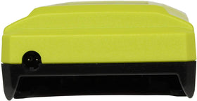 RYOBI OP404 in workshop on shelf near tools, convenient space-saving charger