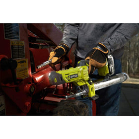 RYOBI lock-on lock-off trigger close-up preventing accidental discharge benefit