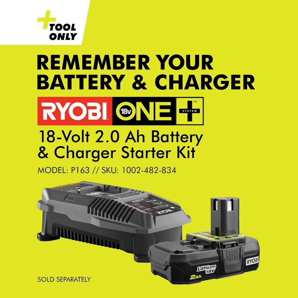RYOBI next to a grease cartridge to show scale and capacity planning benefit
