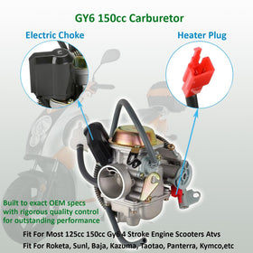 RYTIME carburetor mounted on go-kart demonstrating compact compatibility