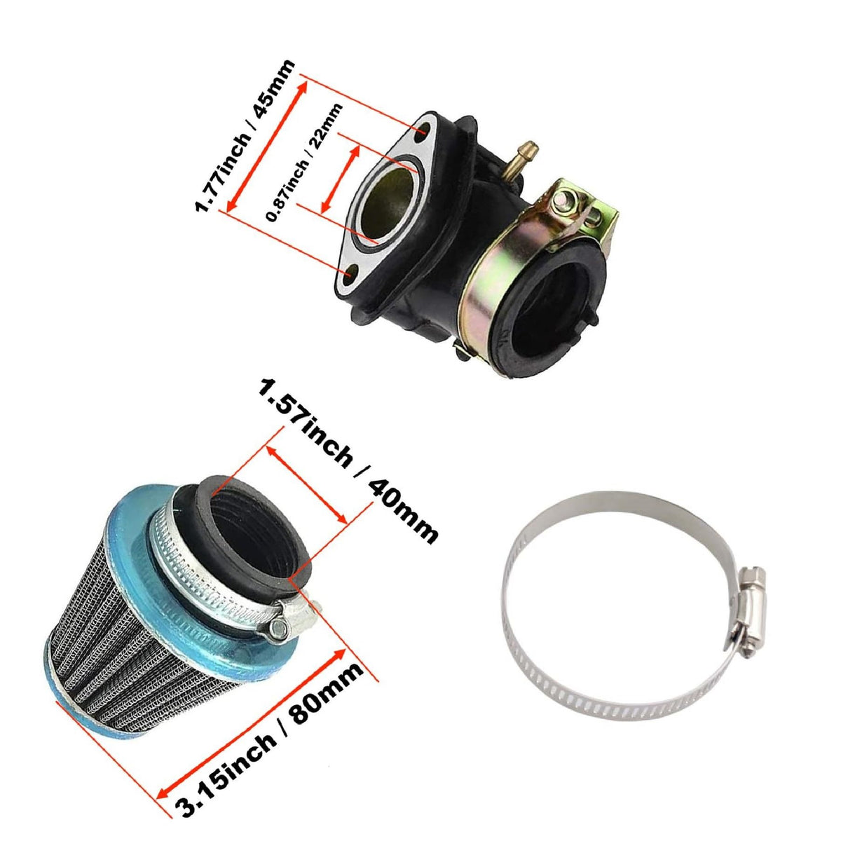RYTIME carburetor parts and hardware layout simplifying installation