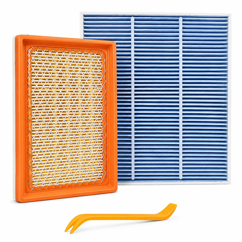 ryvclim engine and cabin filter package front showing both filters and tool, clear organization benefit
