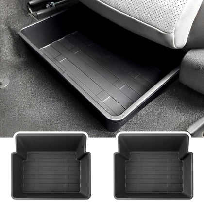 ryvclim front-seat undertray showing clean fit and extra storage benefit