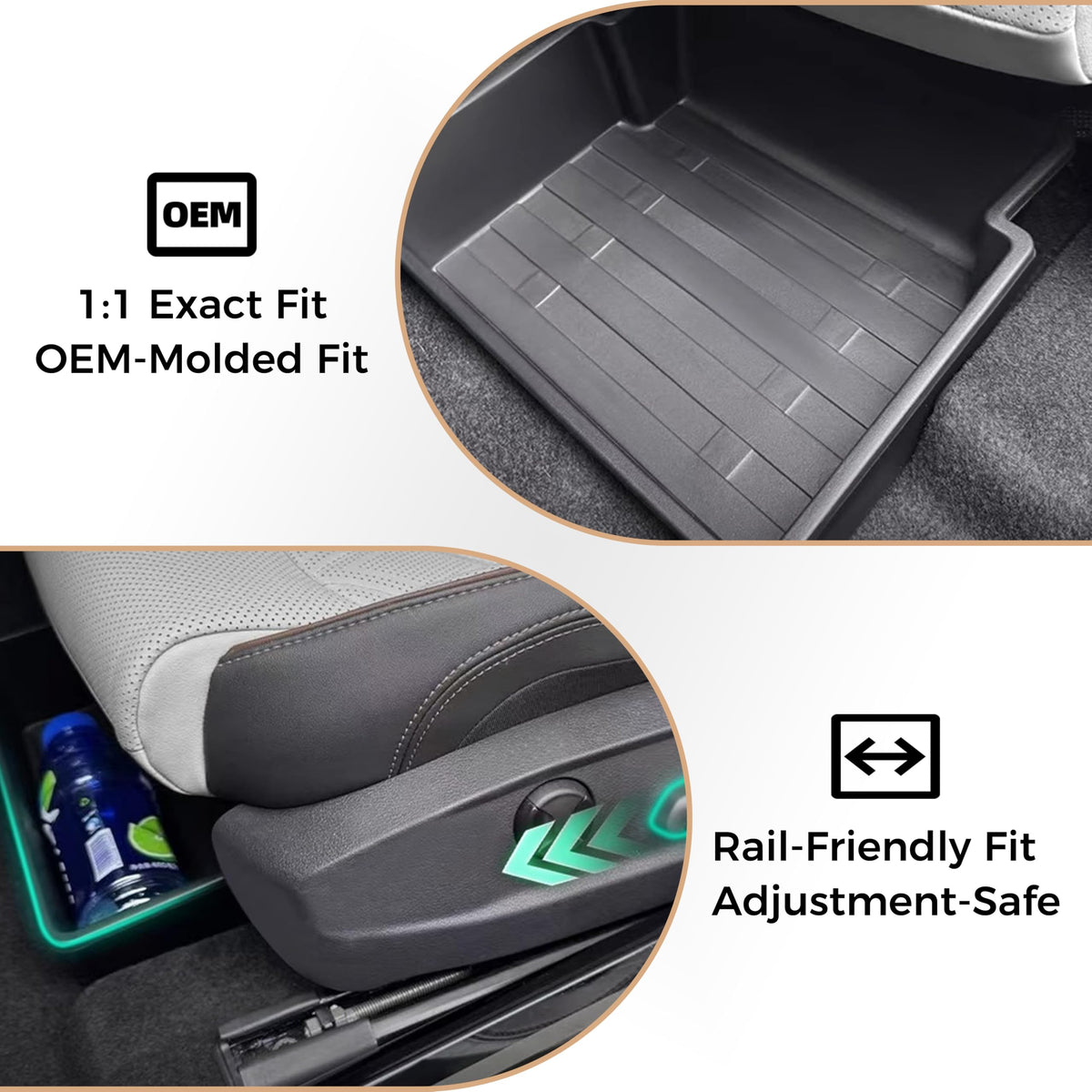ryvclim slide-out tray extended to access items quickly and easily