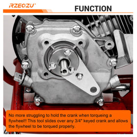 RZEOZU with 3/8" ratchet engaged in square hole showing convenient torque application