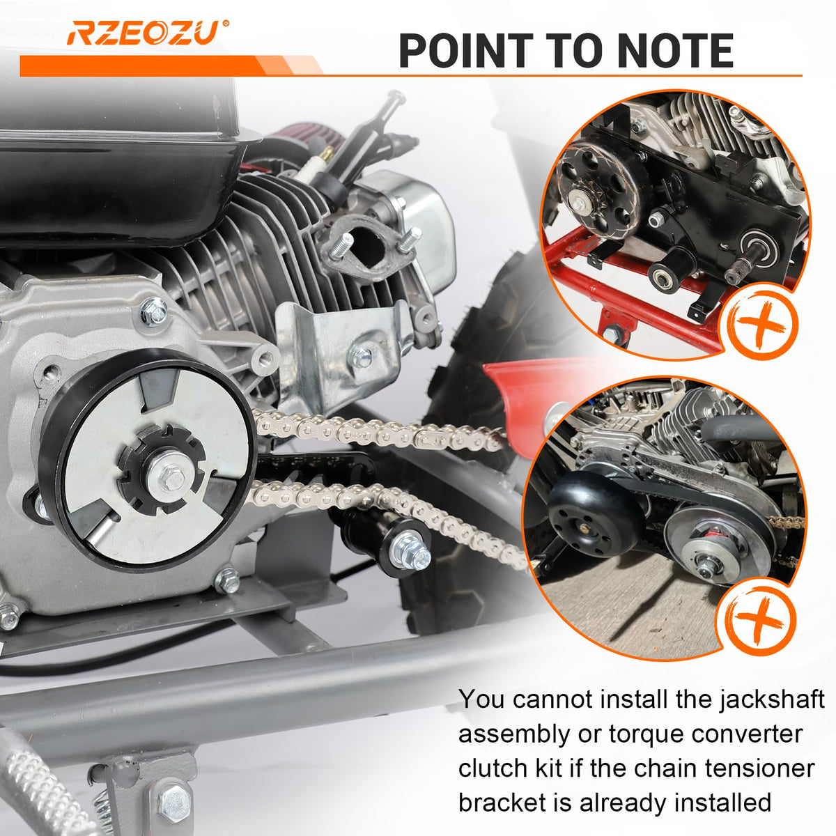 RZEOZU bracket installed on mini bike axle ensuring better chain alignment