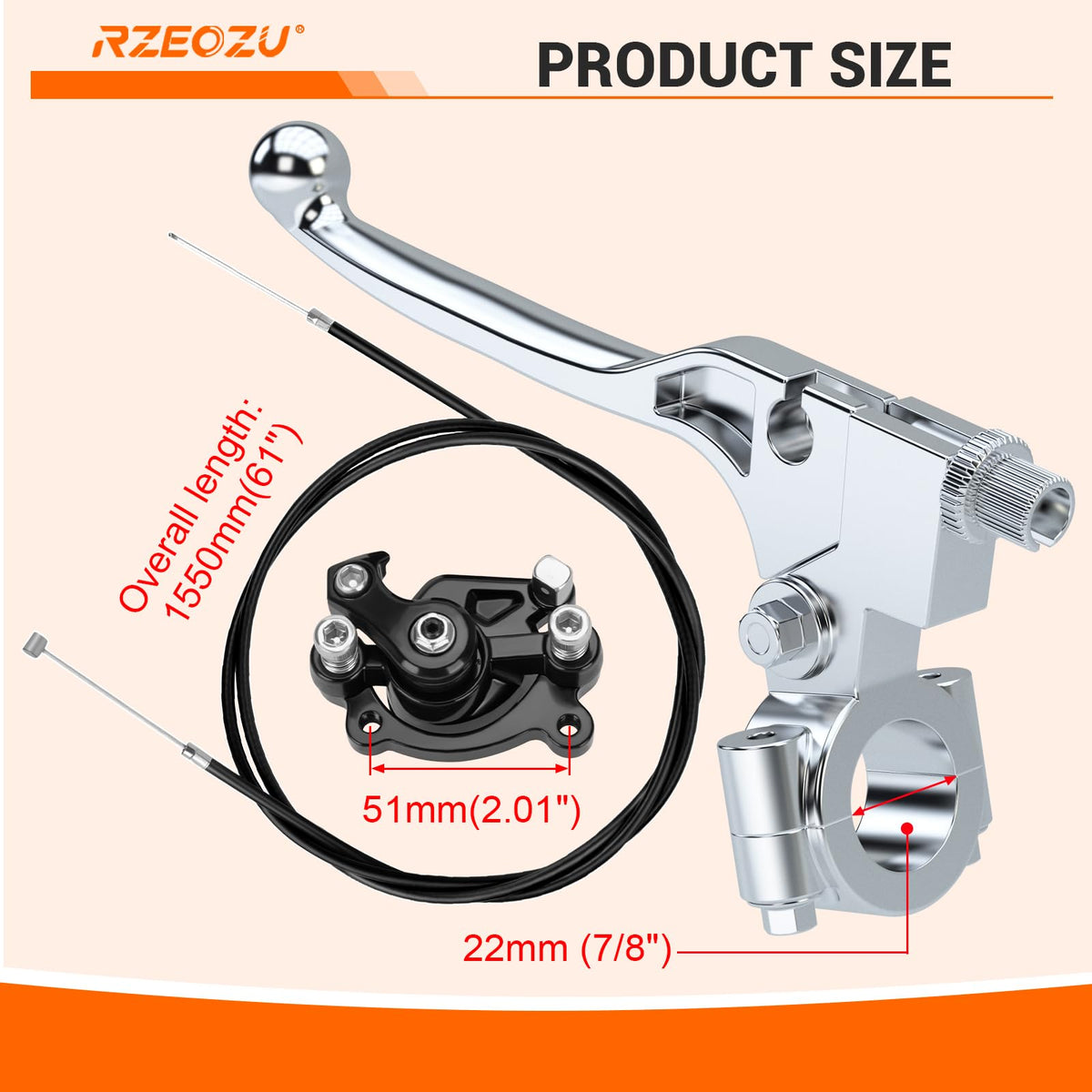 RZEOZU rear brake caliper close view showing pad face for predictable stopping power
