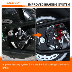 RZEOZU brake hose laid out to show 50 inch length for flexible routing on minibikes