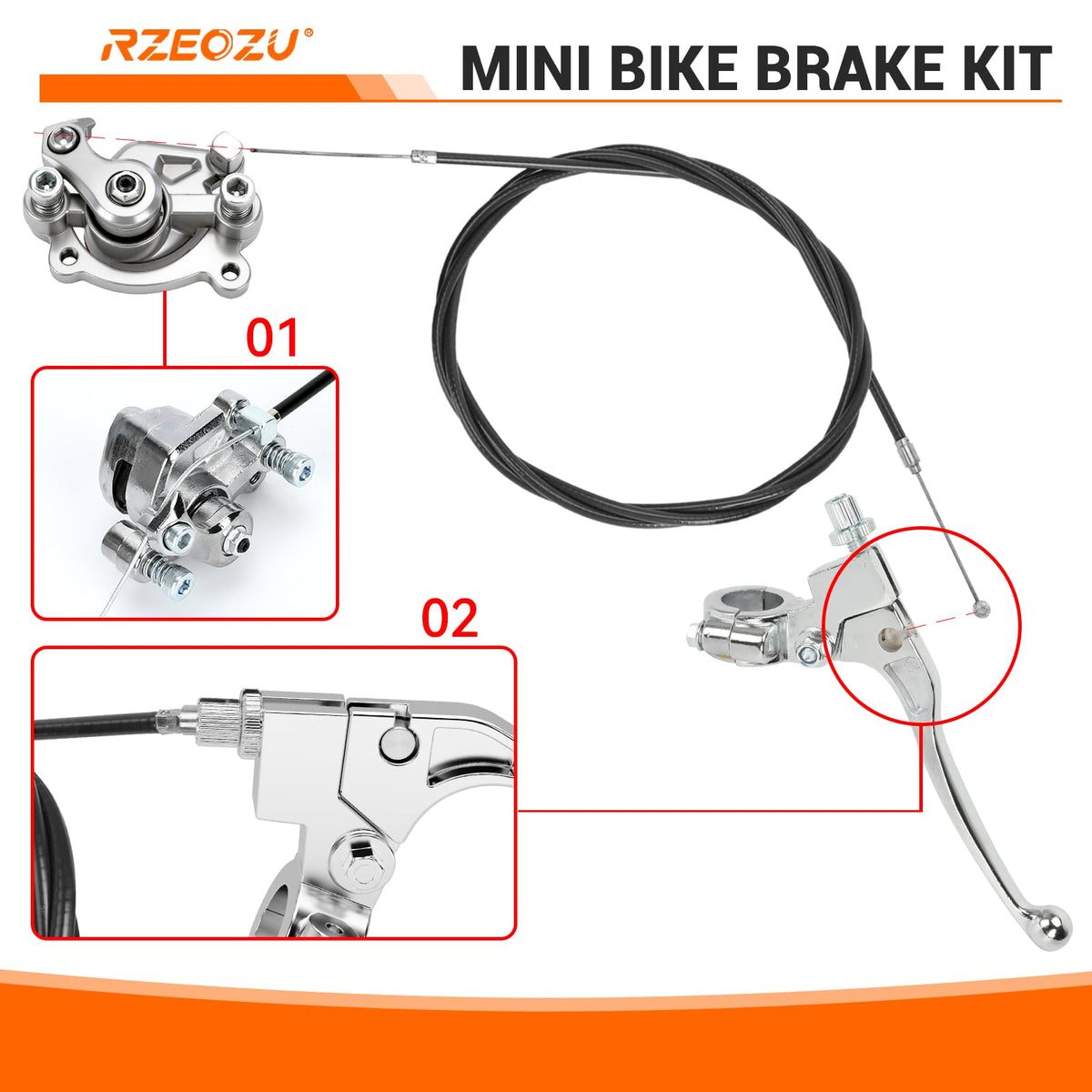 RZEOZU cable termination and adjuster detail enabling precise tensioning