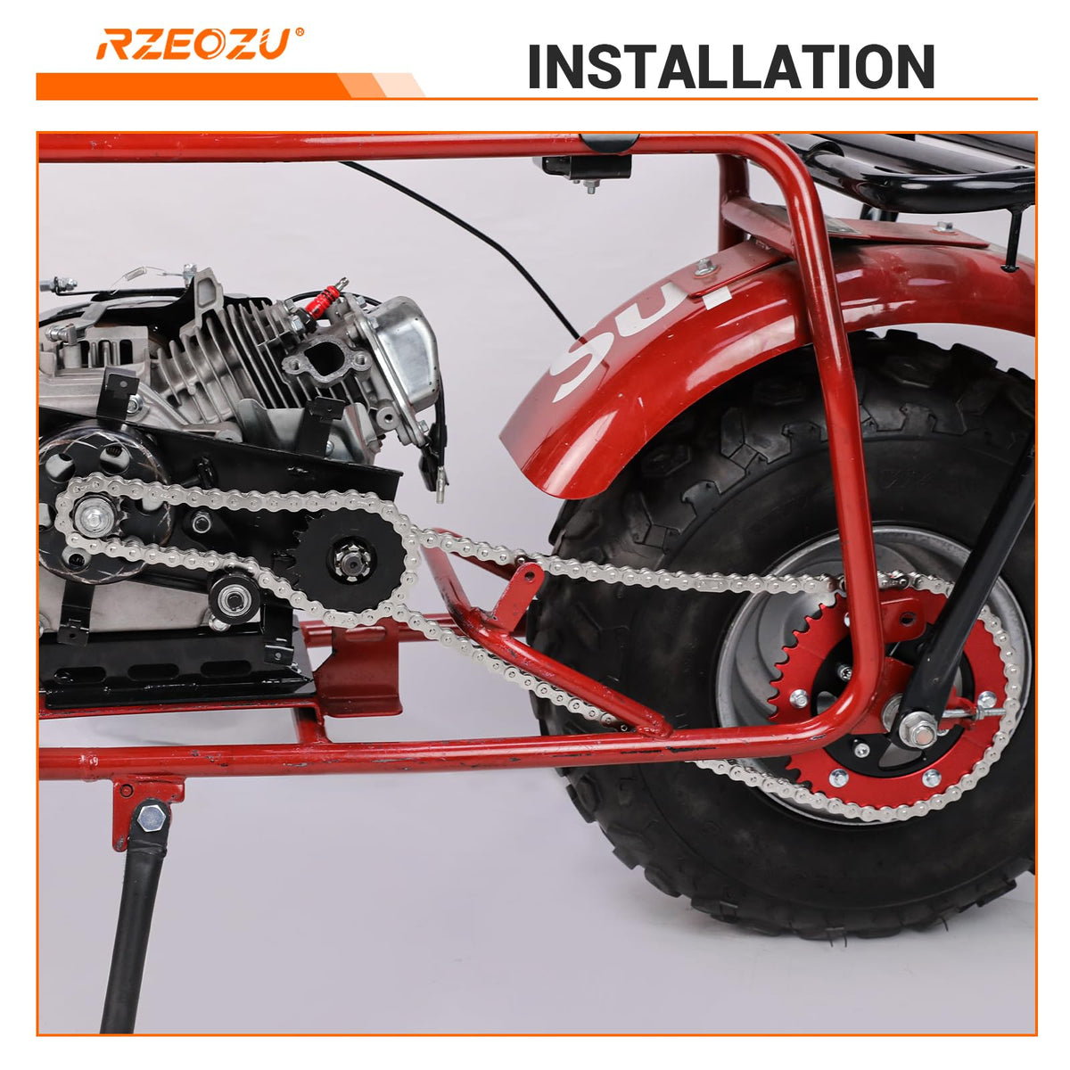 RZEOZU kit layout with chain breaker master links and adjusters for easy installation