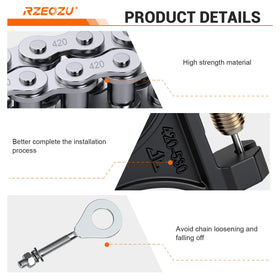 RZEOZU silver finish on chain surface highlighting corrosion resistance and clean look