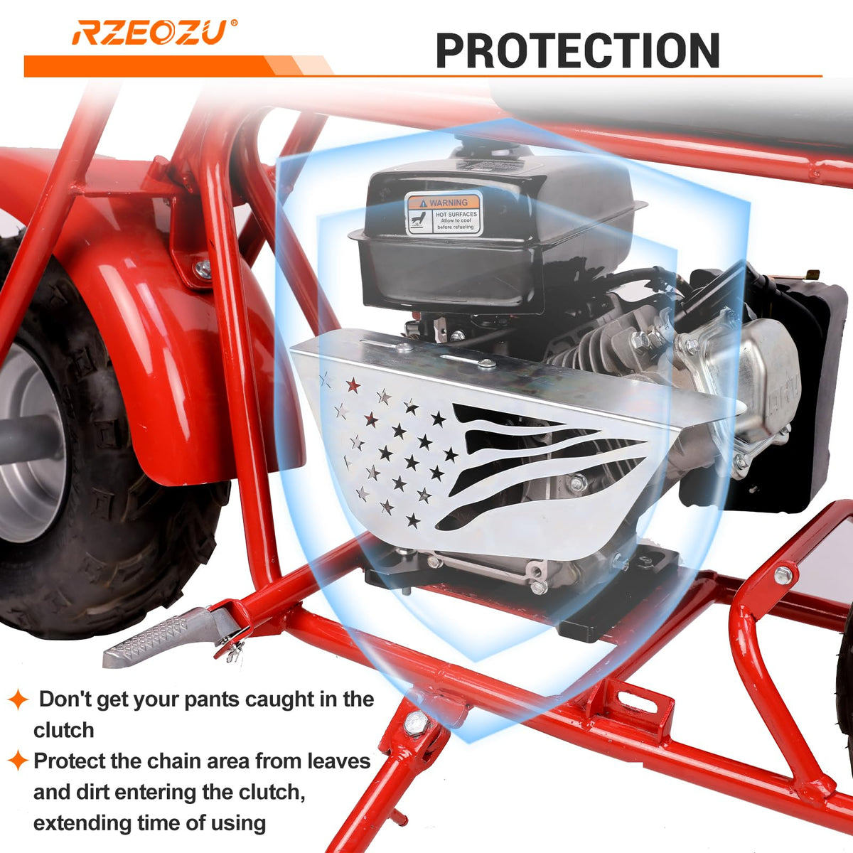 RZEOZU clutch cover adjustable slot closeup for easy alignment