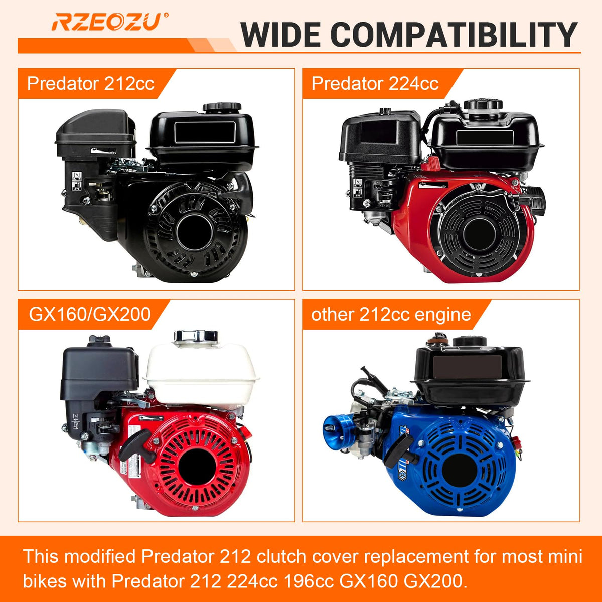 RZEOZU clutch cover mounting hole detail for secure fitment