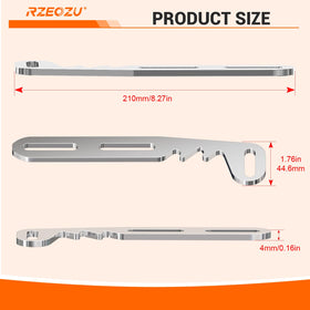 RZEOZU compatibility label closeup showing supported engines and chain sizes for easy fit checks