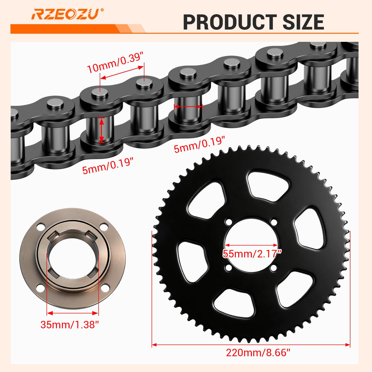 RZEOZU flywheel adapter with bolts and nuts, simplified fitting to motor