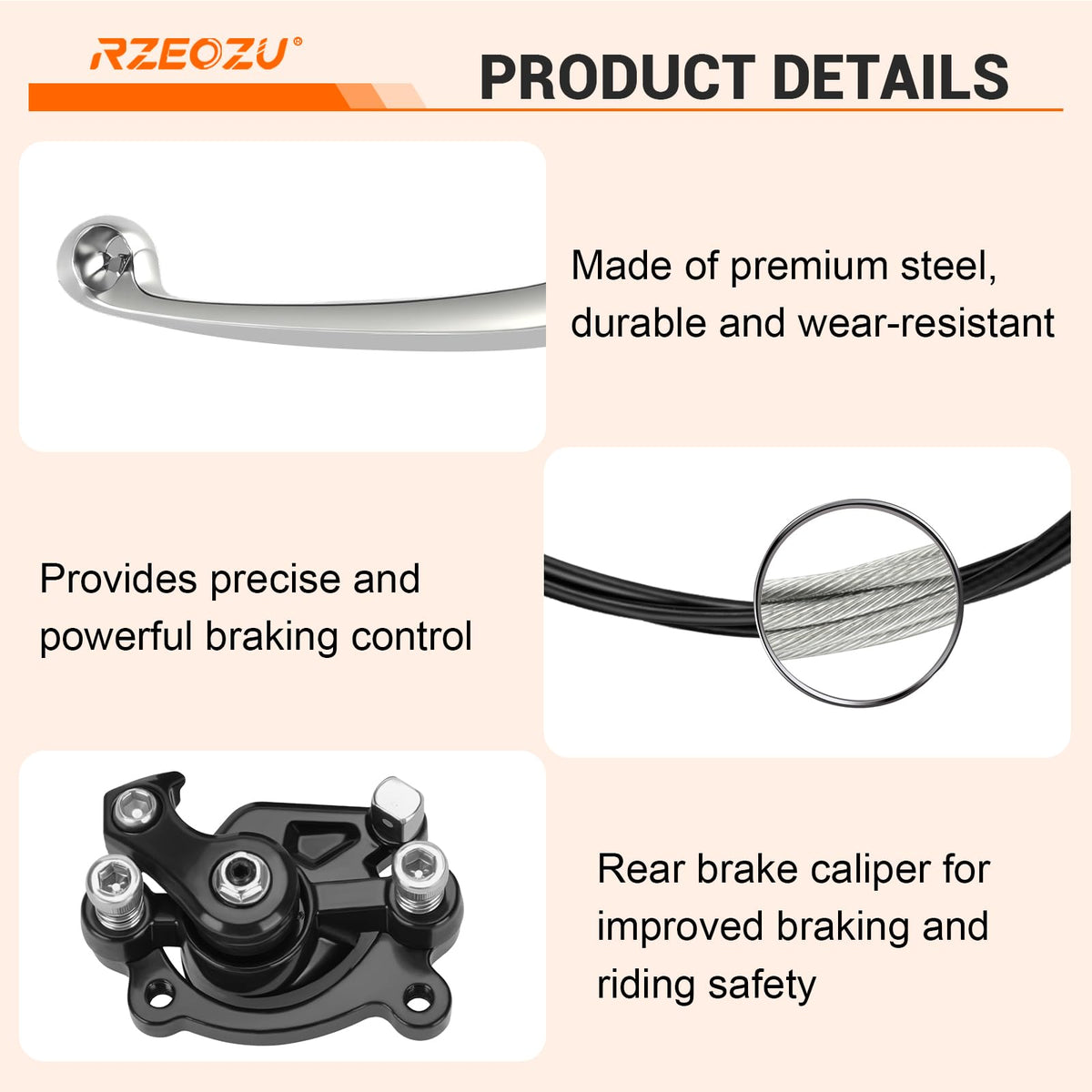 RZEOZU handlebar clamp mounted on 7/8" bar showing correct fit and secure attachment