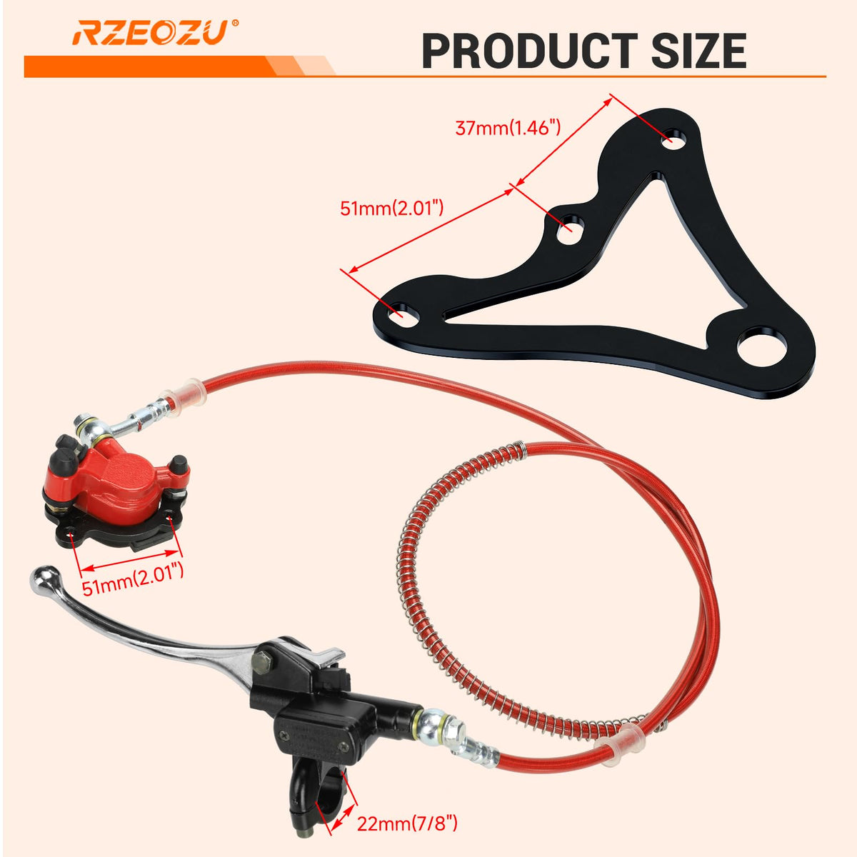RZEOZU installed on Mega Moto MMB80 demonstrating upgraded braking confidence