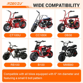 RZEOZU installed on mini bike rear wheel demonstrating proper fit benefit