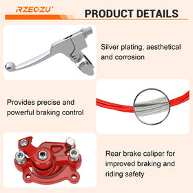 RZEOZU kit installed on minibike rear wheel demonstrating restored braking