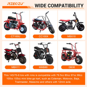 RZEOZU installed on minibike rear demonstrating correct axle fitment