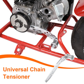 RZEOZU on a minibike in use showing reliable chain control benefit