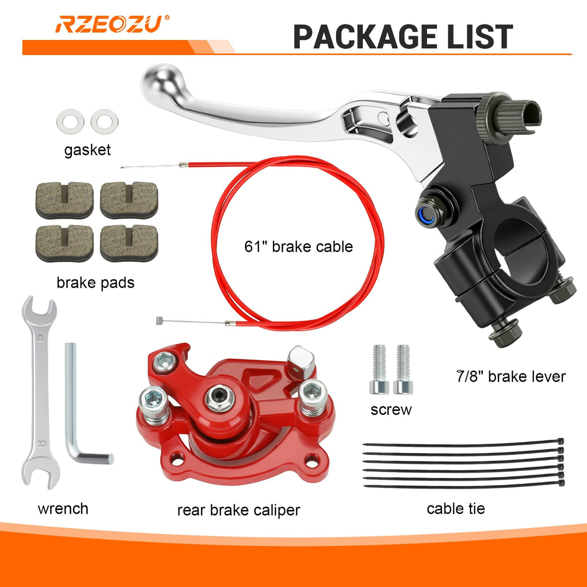 RZEOZU lifestyle shot of a minibike offroad highlighting improved rear braking confidence