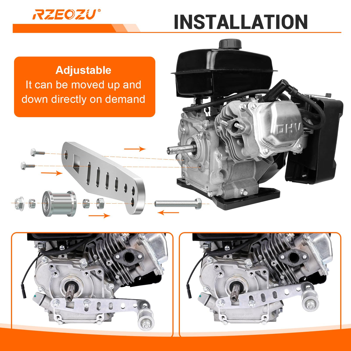 RZEOZU mounted on minibike drive illustrating improved chain stability
