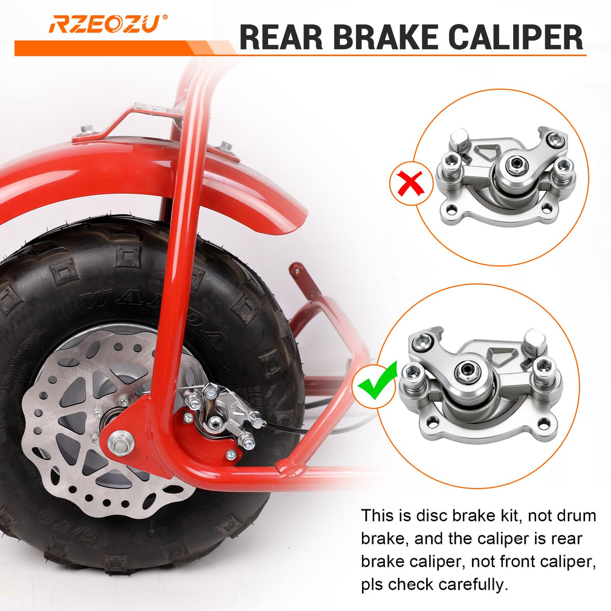 RZEOZU mounted on minibike rear wheel showing direct-fit durability