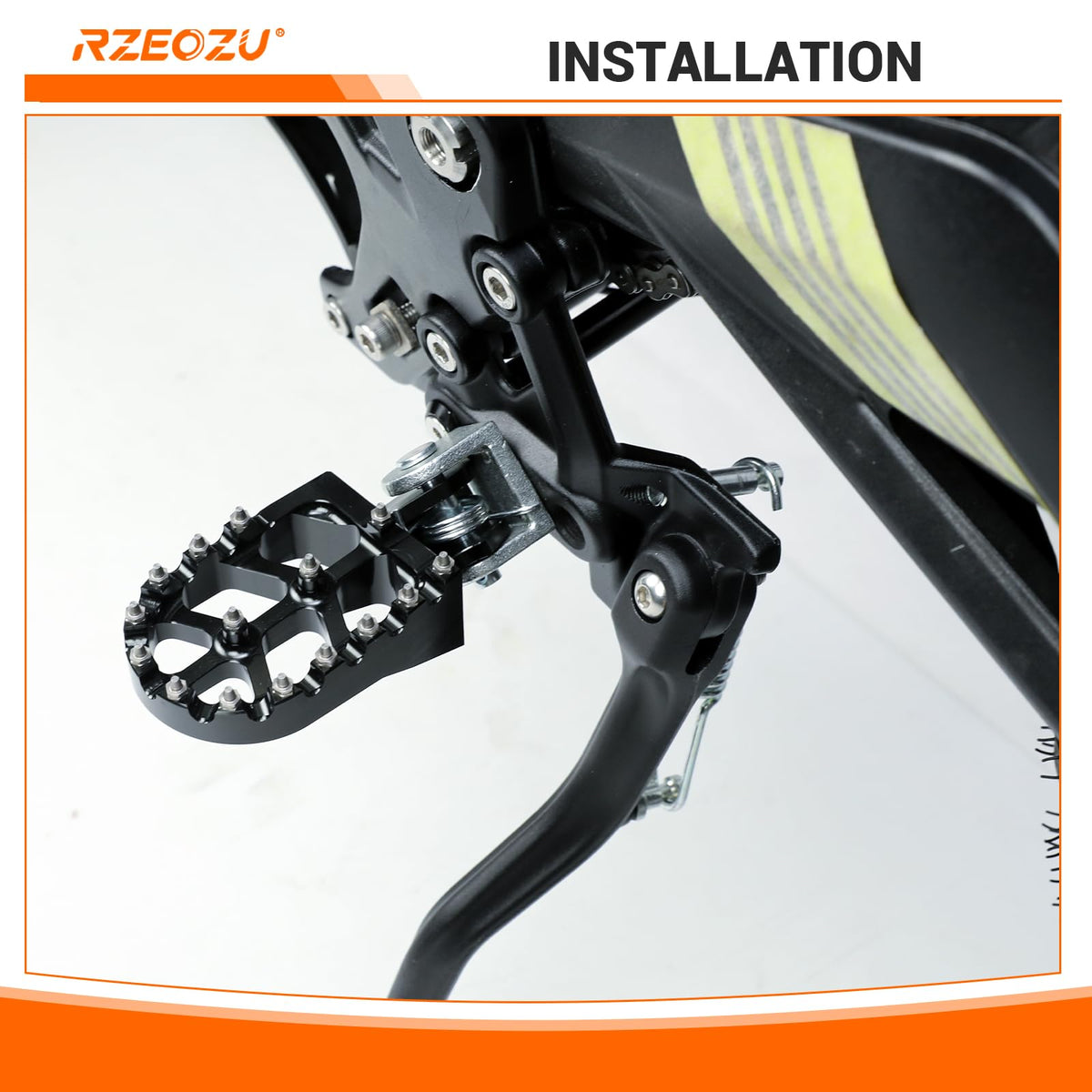 RZEOZU peg beside boot showing scale and increased support for long rides