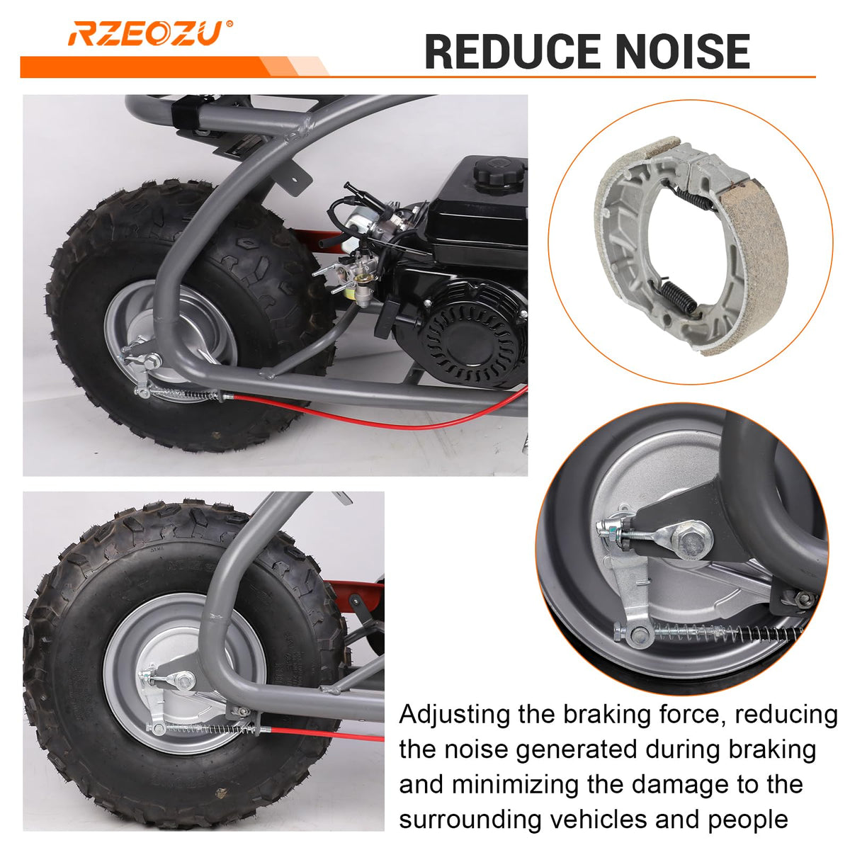 RZEOZU silver 7/8" (22 mm) brake lever detail highlighting corrosion resistance and comfort
