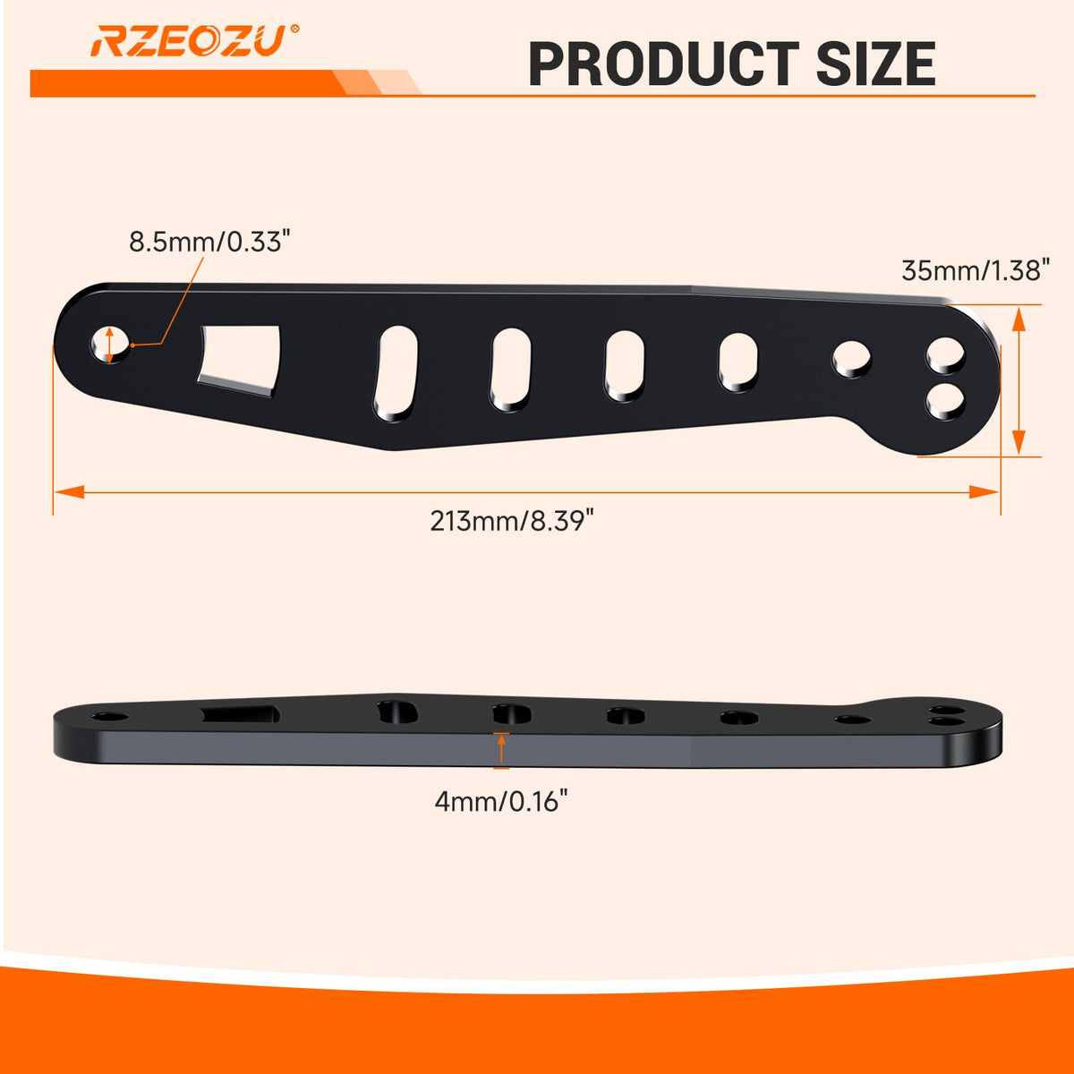RZEOZU size comparison with ruler showing compact dimensions for fit verification