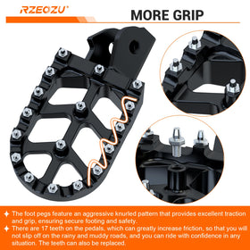 RZEOZU textured knurled surface improving grip in wet and muddy conditions