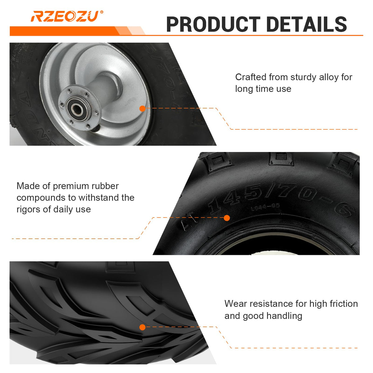 RZEOZU tire bead and valve detail ensuring secure seating and inflation