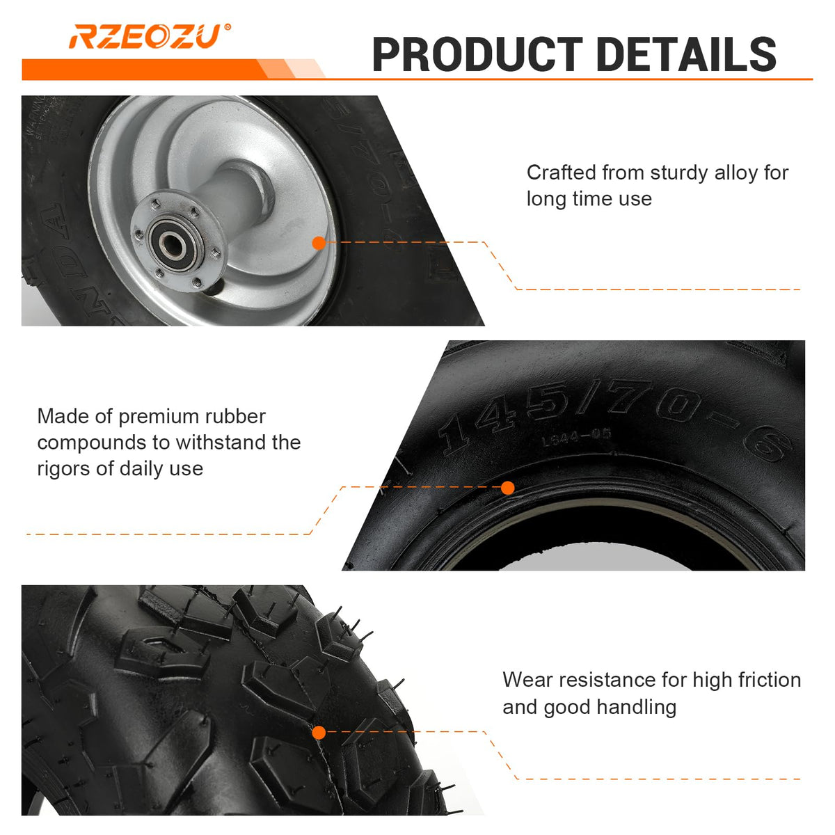 RZEOZU tire sidewall stamp showing size and clear fit specification