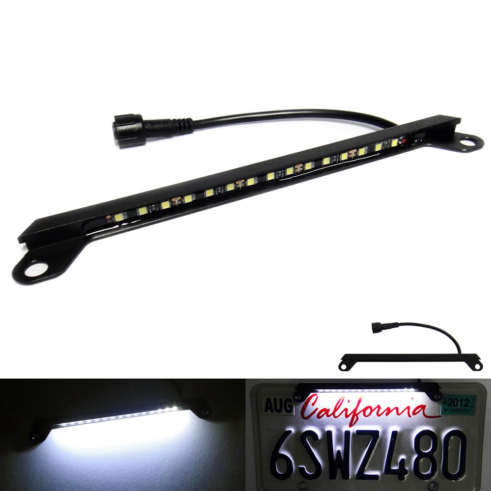 RZG front view license plate light showing slim profile and bright coverage