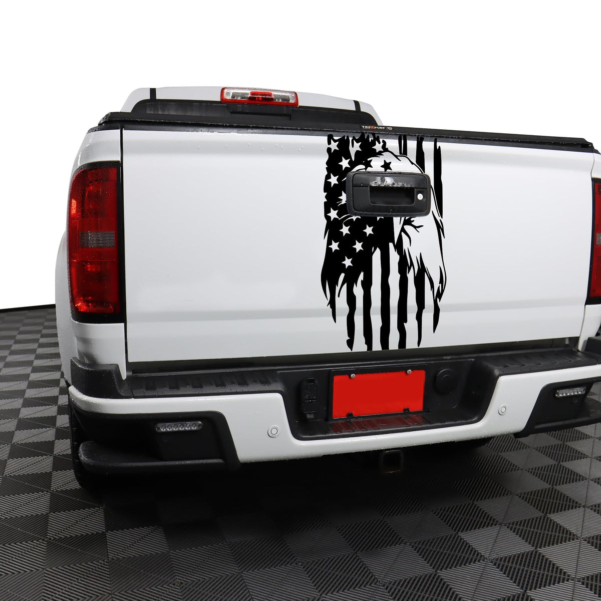 Rzuiytye window at night showing decal visibility and discreet monochrome stance