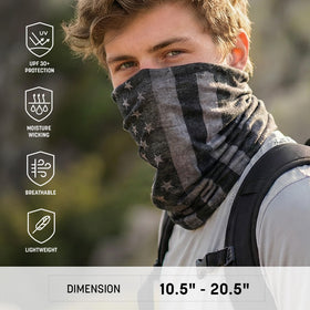 S A angler wearing gaiter while fishing for dust and sun shielding